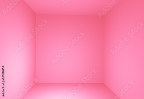 3d empty bright pink room for beauty business commercial 3Drender