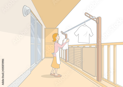 ベランダイラスト