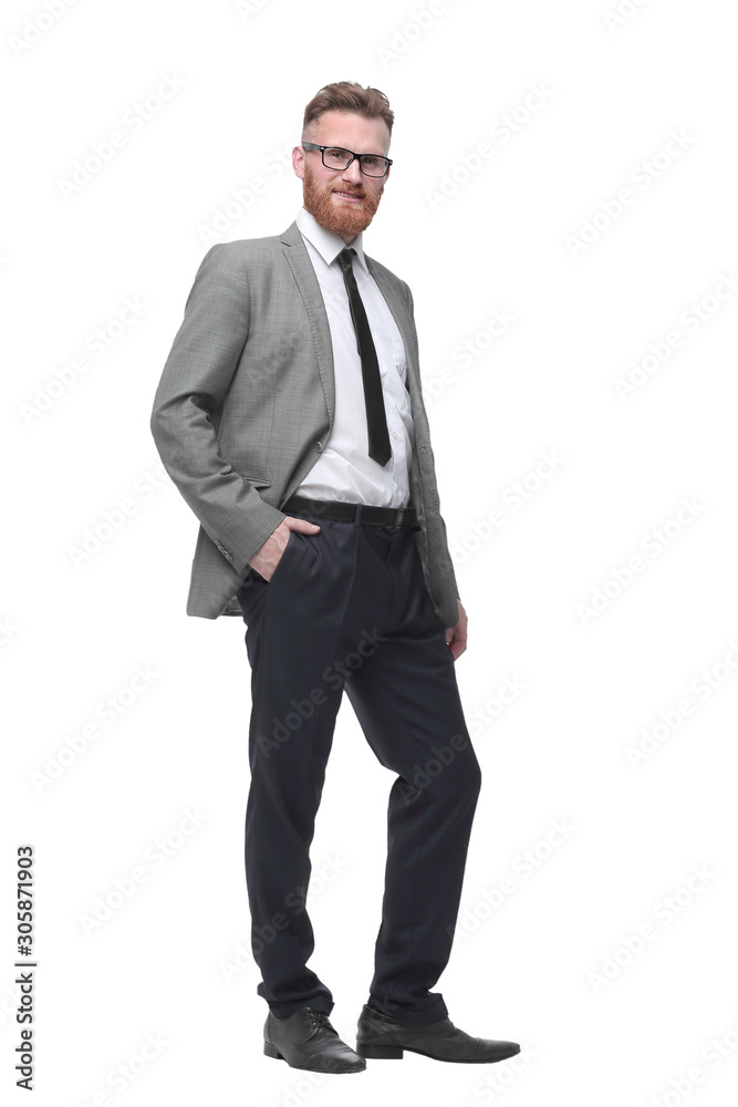 in full growth.successful red-bearded businessman . isolated on white in full growth.successful red-bearded businessman . isolated on white