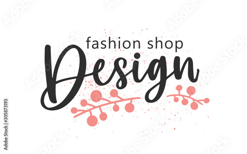 Designer fashion shop handwritten color lettering