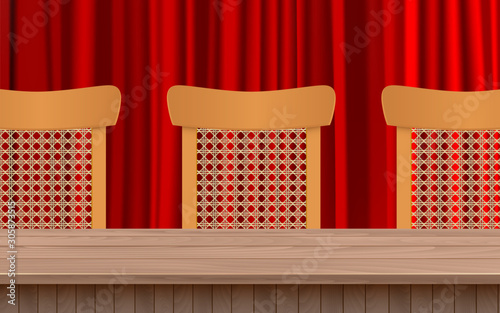 wooden chairs and wooden table in the dining room