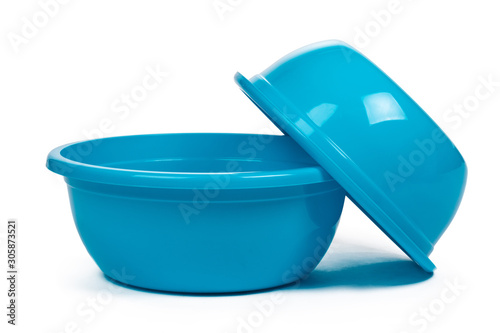 Plastic empty basin isolated on white background