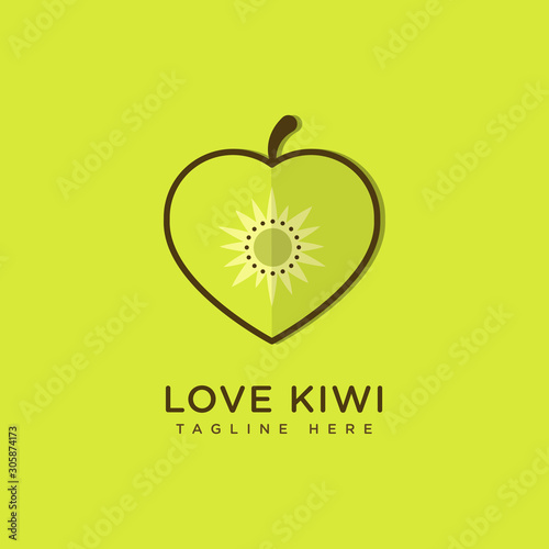 Kiwi fruit logo vector template. Kiwi in flat style. Kiwi icon. Kiwi and Healthy Fruit design with modern style. Vector illustration