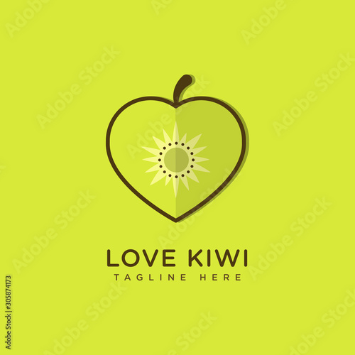 Kiwi fruit logo vector  template. Kiwi in flat style. Kiwi icon. Kiwi and Healthy Fruit design with modern style. Vector illustration