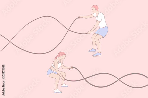 Sport exercises, functional training, active lifestyle concept