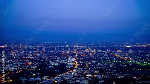 Wallpaper Mural timelapse Chiang Mai cityscape in Thailand Torontodigital.ca