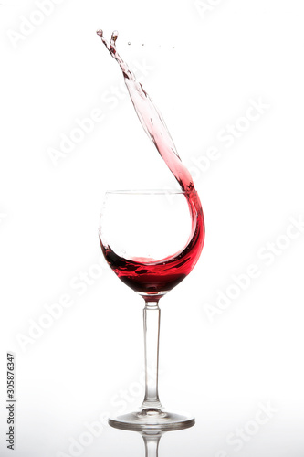 Red Wine on white background