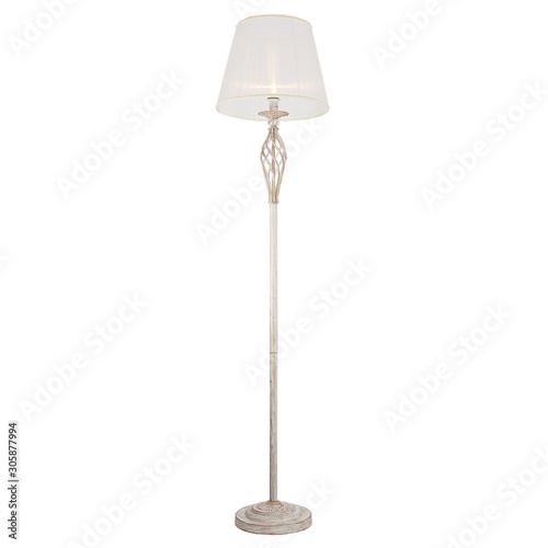 Floor lamp, isolated on white background.