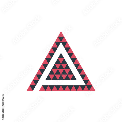 Triangle origami in two colors tech business logo design template. Stock Vector illustration isolated on white background.