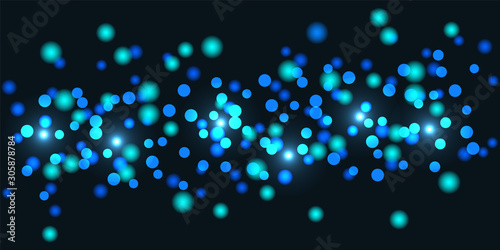 Blue bokeh abstract vector background. Abstract defocused circular. Blue christmas granular abstract texture. Holiday background. magic background. Vector illustration eps 10.