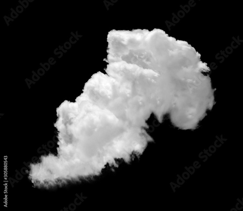 white clouds isolated on black background