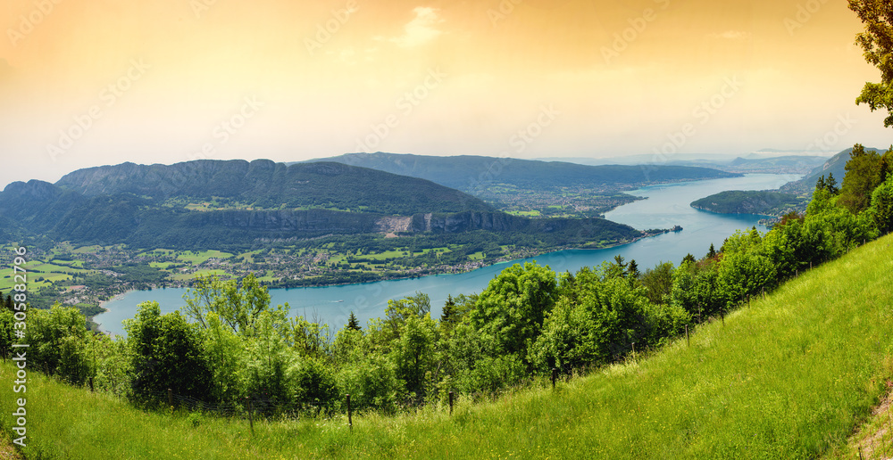 view of lake of Annecy, french Alps