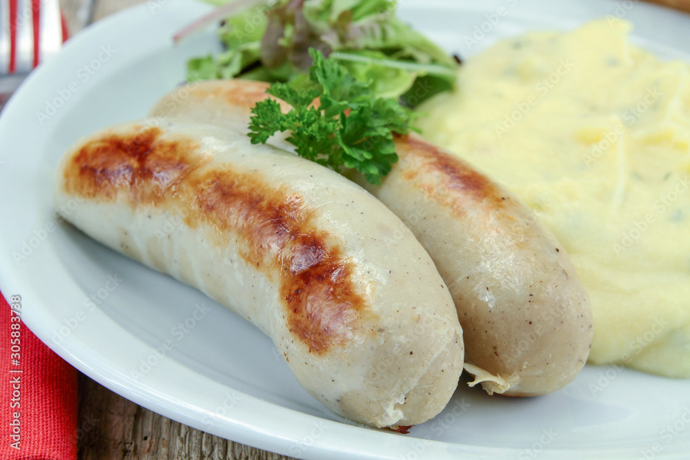 plate of white pudding and mashed potatoes plate of white pudding and mashed potatoes