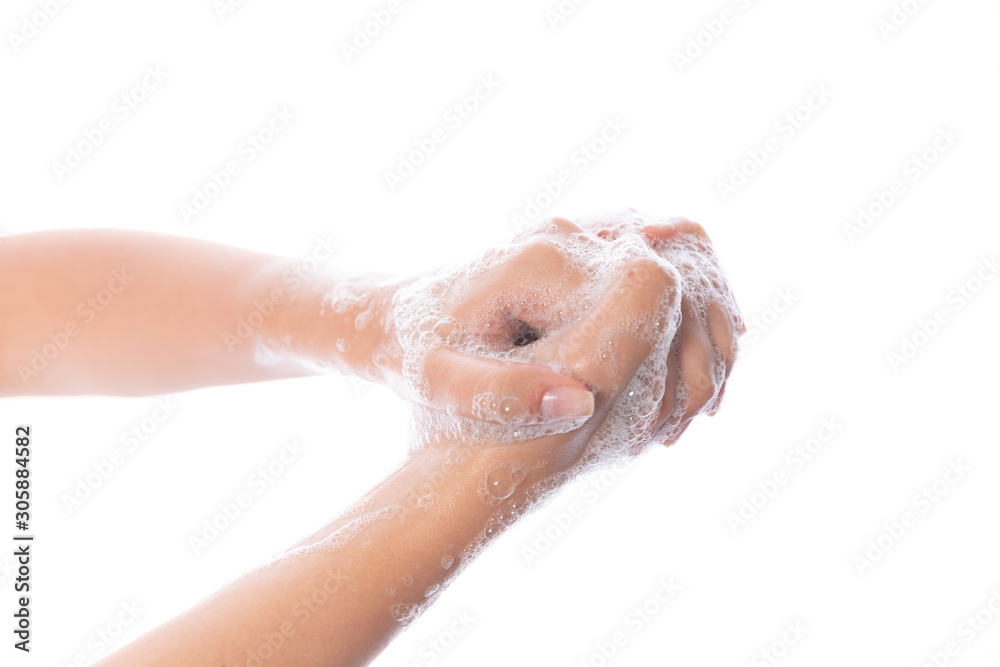 Hygiene. Cleaning Hands. Washing hands with soap bubbles Hygiene. Cleaning Hands. Washing hands with soap bubbles