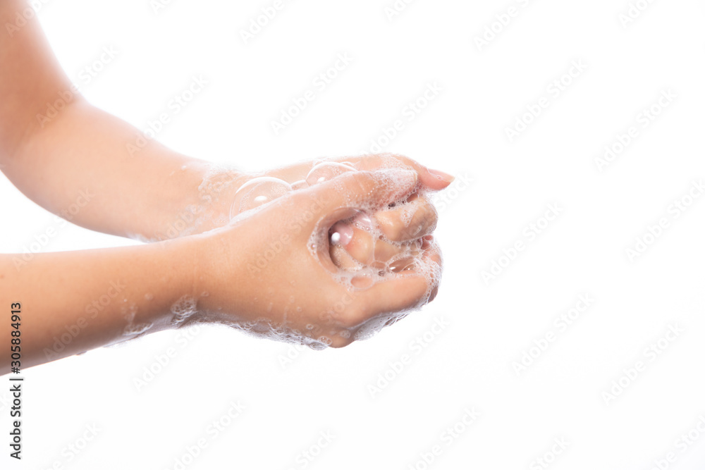 Hygiene. Cleaning Hands. Washing hands with soap bubbles Hygiene. Cleaning Hands. Washing hands with soap bubbles