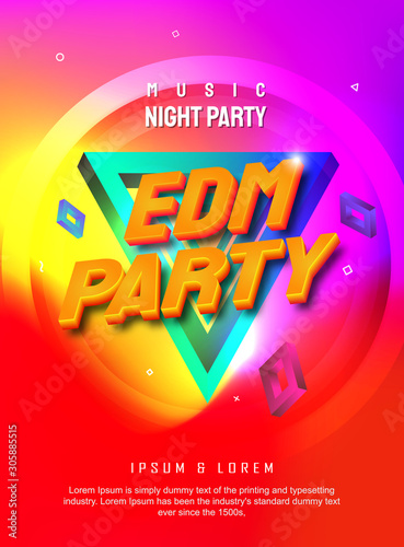 DJ electronic music party design background poster