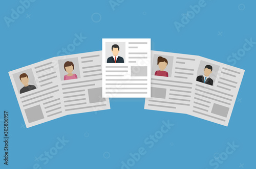 Job interview flat icon. Vector Recruitment candidate job. Vector Illustration