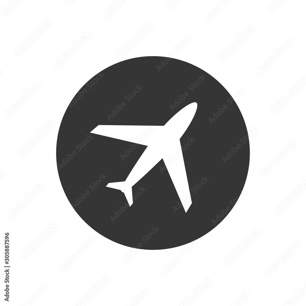 Plane vector icon, airport and airplane pictogram