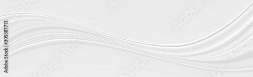 White 3 d background with wave illustration, beautiful bending pattern for web screensaver. Light gray texture with smooth lines for new year card. © Nadzeya Pakhomava