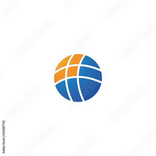 Globe technology ilustration logo