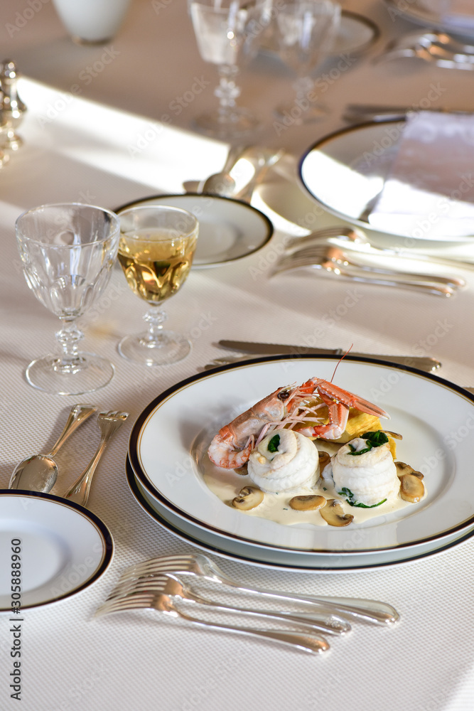 Sole fish fillets and Scampi Sole fish fillets and Scampi