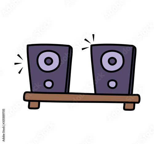 Isolated music speakers vector design