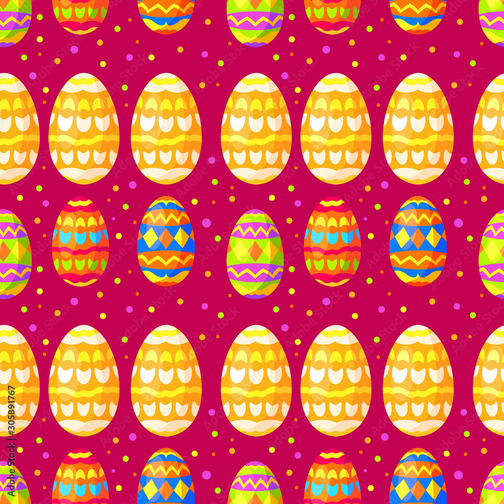 Seamless pattern with Easter eggs with an ornament. Flat illustration vector. A concept for prints on fabric. Seamless pattern with Easter eggs with an ornament. Flat illustration vector. A concept for prints on fabric.