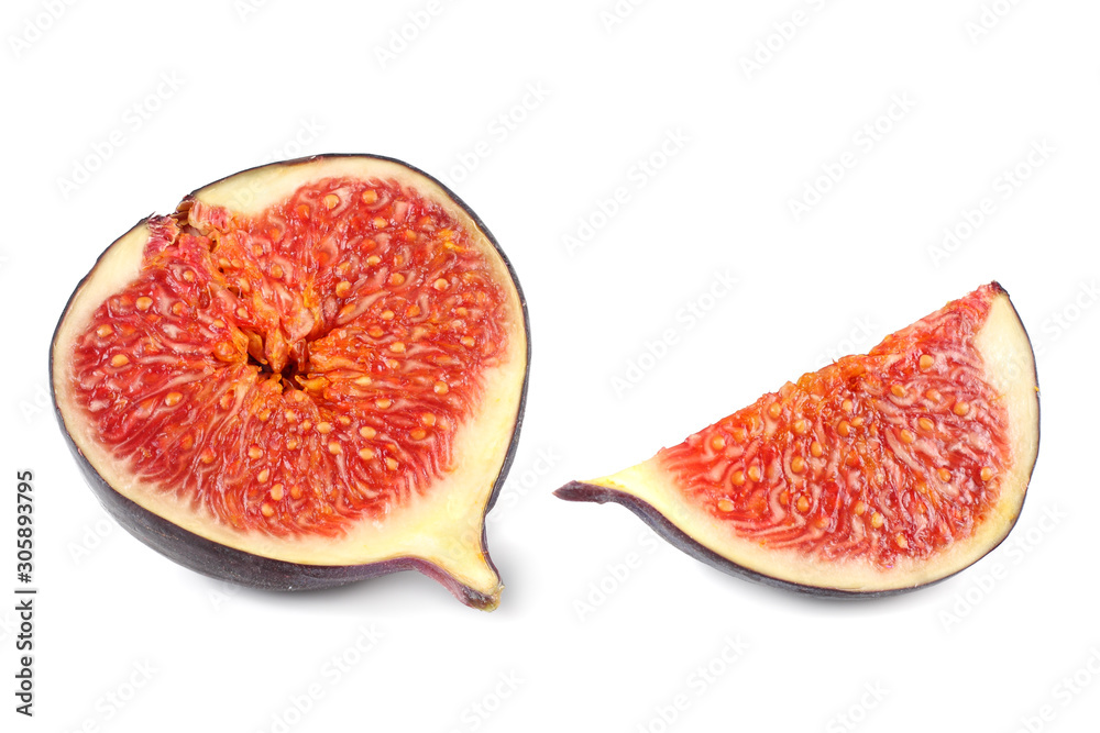 Fig fruits with cut slice isolated on white background Fig fruits with cut slice isolated on white background