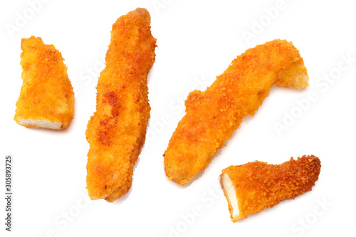 Chicken nuggets isolated on white background. fast food
