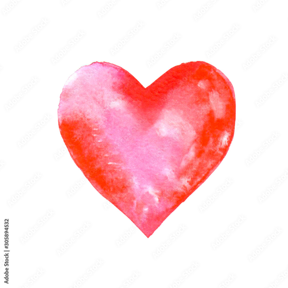 Red watercolor valentine