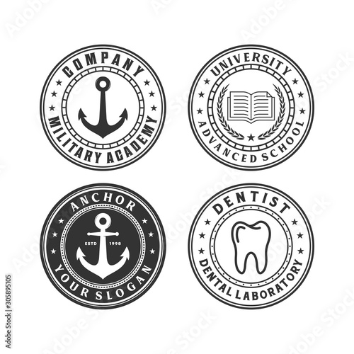 vintage and badge logo, icon and template