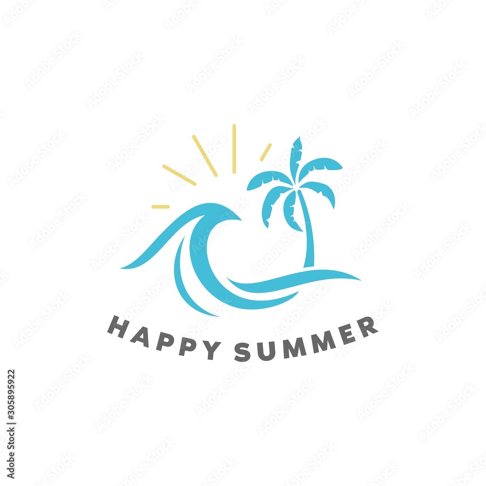 holiday and summer logo, icon and template