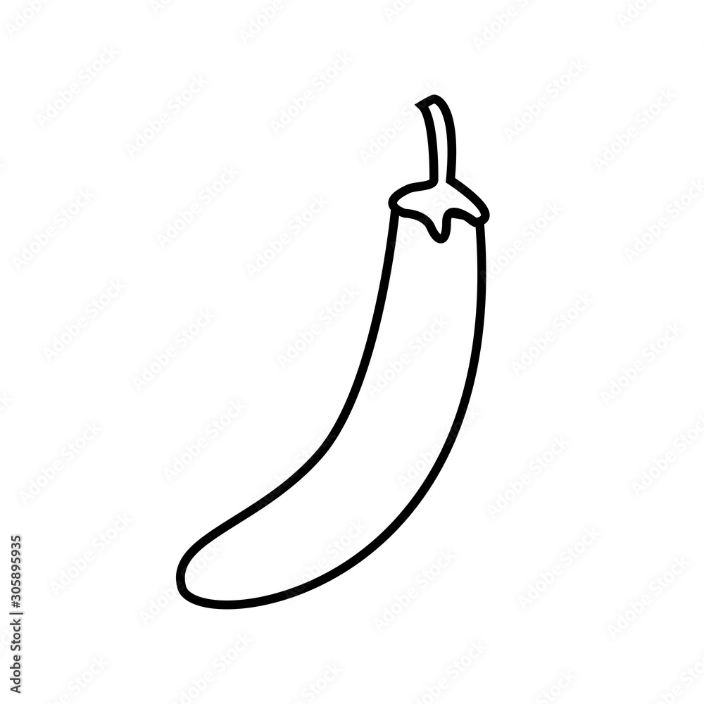 Eggplant icon vector in line style design Eggplant icon vector in line style design