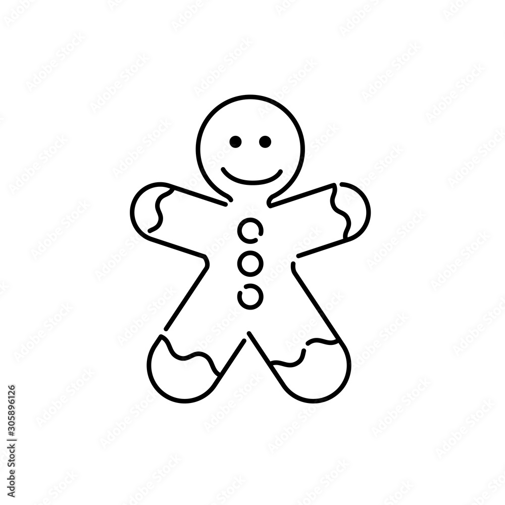 Icono plano lineal hombre de jengibre en color negro Icono plano lineal hombre de jengibre en color negro
