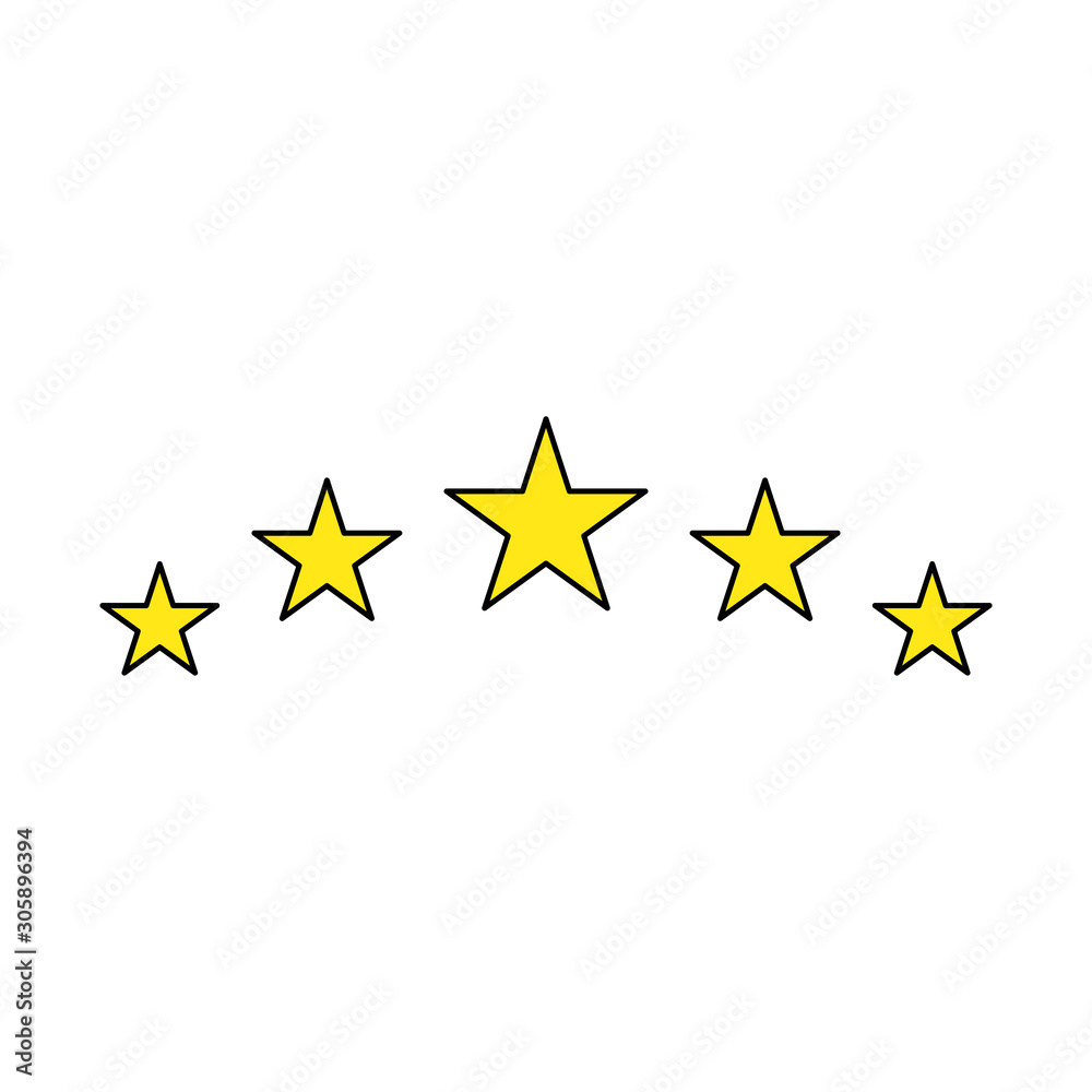 Five star rating icon vector Five star rating icon vector