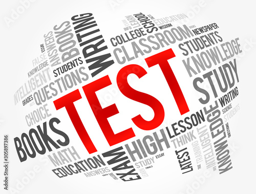 TEST word cloud collage, education concept background