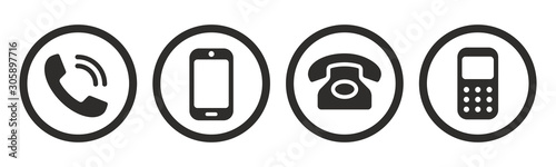 Phone icon collection. Call sign. Vector