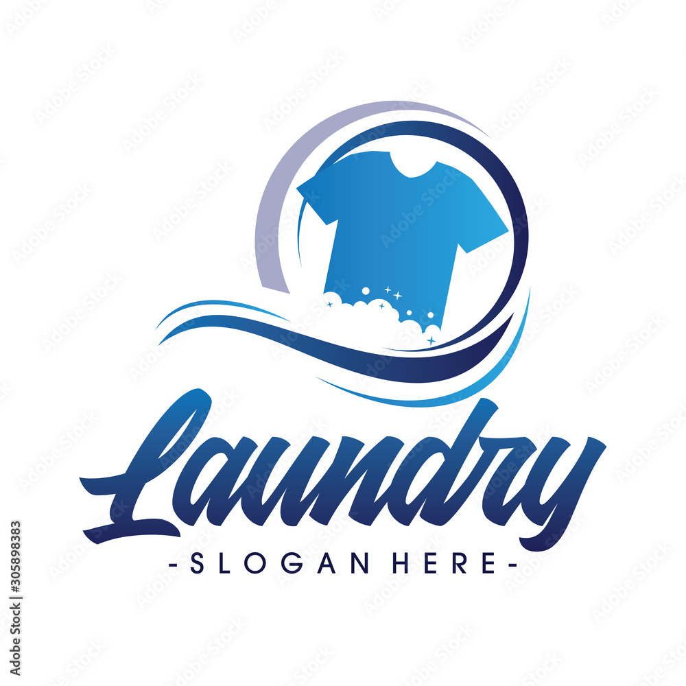 Laundry Logo, Dry Cleaning Logo, Creative laundry logo Vector Stock