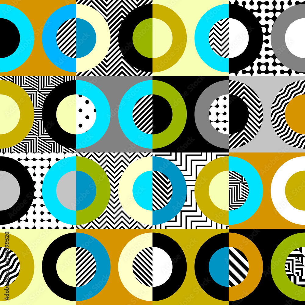 Classic polka dot pattern in a patchwork collage style.