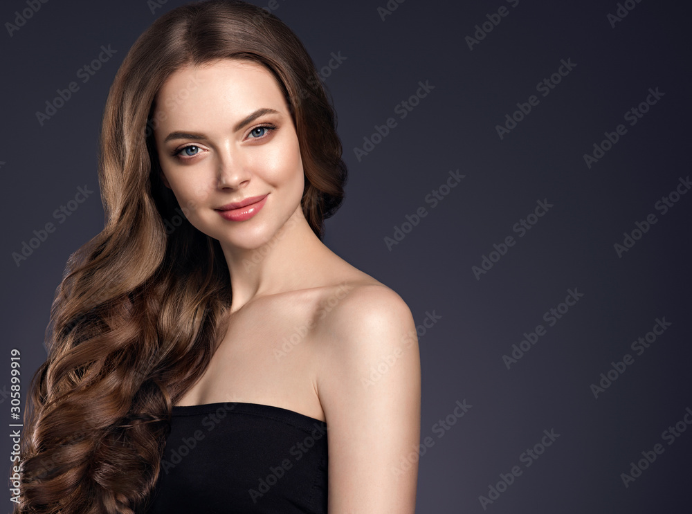 Hair woman beautiful brunette long curly hairstyle Hair woman beautiful brunette long curly hairstyle