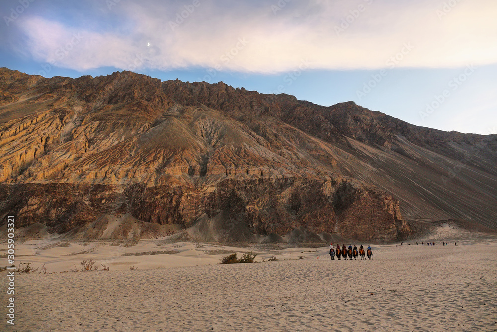 Hunder sand dunes in Nubra Valley, Ladakh, India. Hunder sand dunes in Nubra Valley, Ladakh, India.