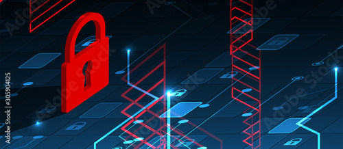 Cybersecurity and information or network protection. Future technology web services for business and internet project