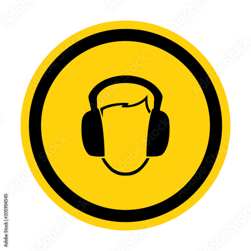 Symbol Wear Ear muff sign Isolate On White Background,Vector Illustration EPS.10