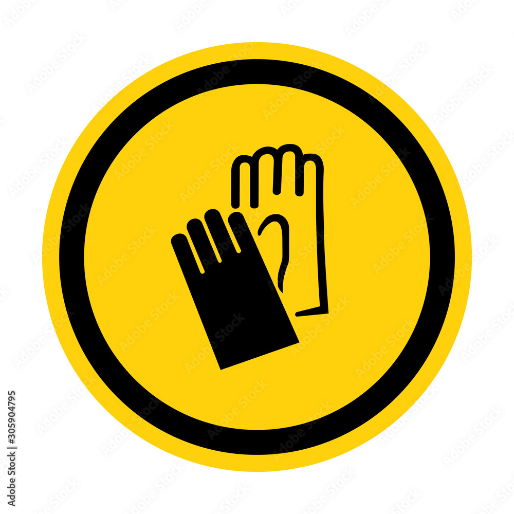 Obraz premium Symbol Wear Hand Protection sign Isolate On White Background,Vector Illustration EPS.10