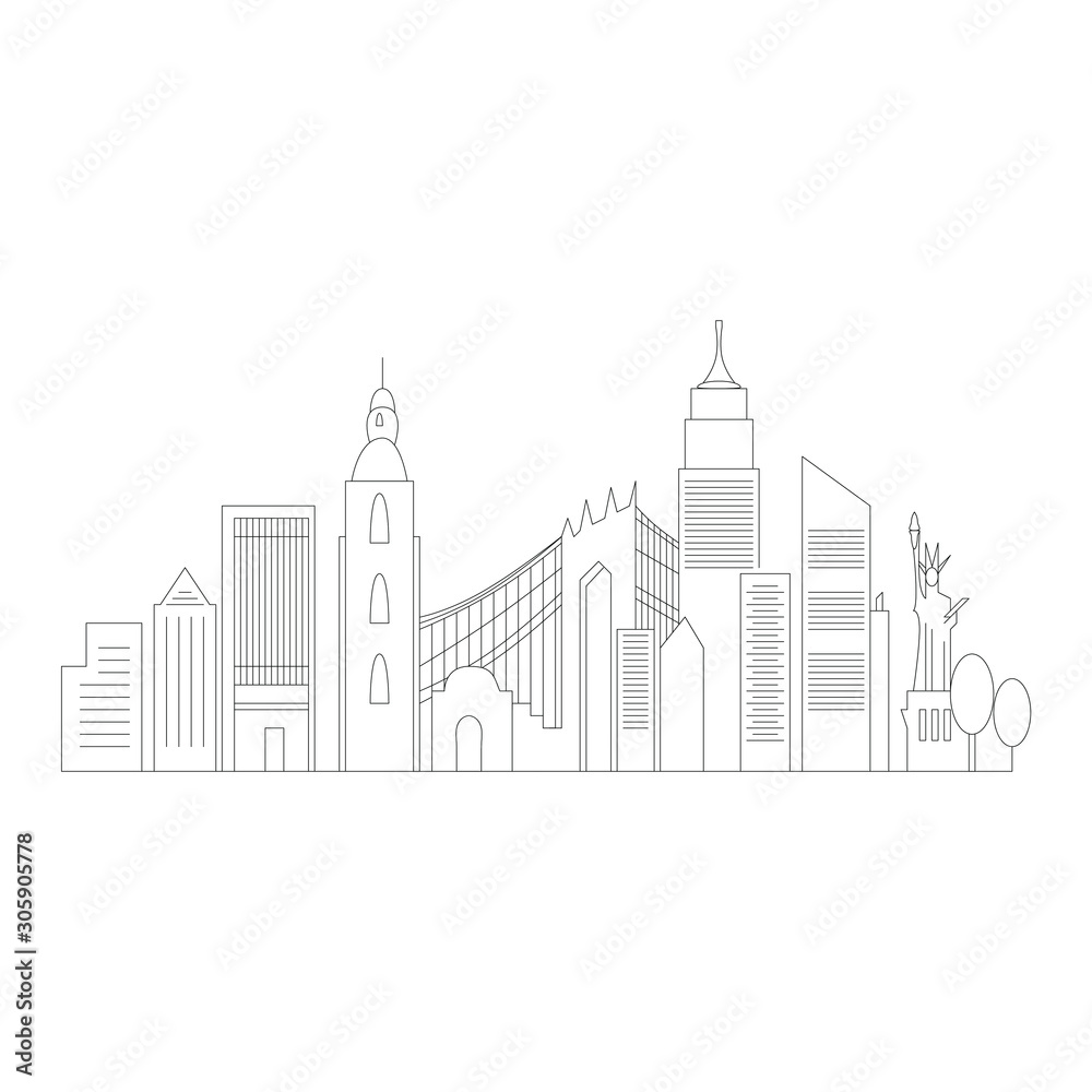Urban Vector illustration of city.
