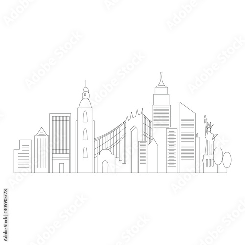 Urban Vector illustration of city.