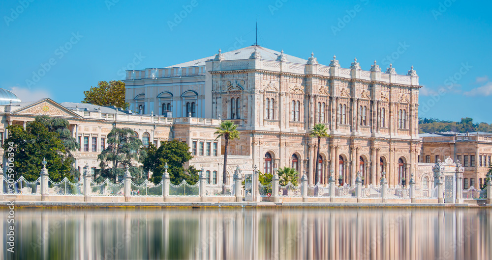 The Dolmabahce Palace in Istanbul. view from the Bosphorus