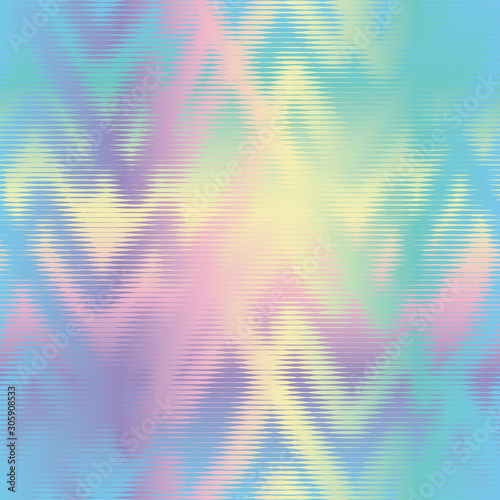 Rainbow striped variegated bleed ink holographic pearlescent opalescent geometric seamless repeat vector pattern swatch.
