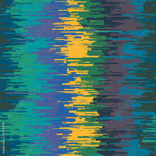 Techno glitch seamless repeat vector pattern swatch. Contemporary error signal decomposition crash decay design. Generative art. Made with code.