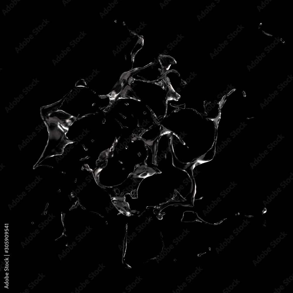 Splash fluid. 3d illustration, 3d rendering. Splash fluid. 3d illustration, 3d rendering.